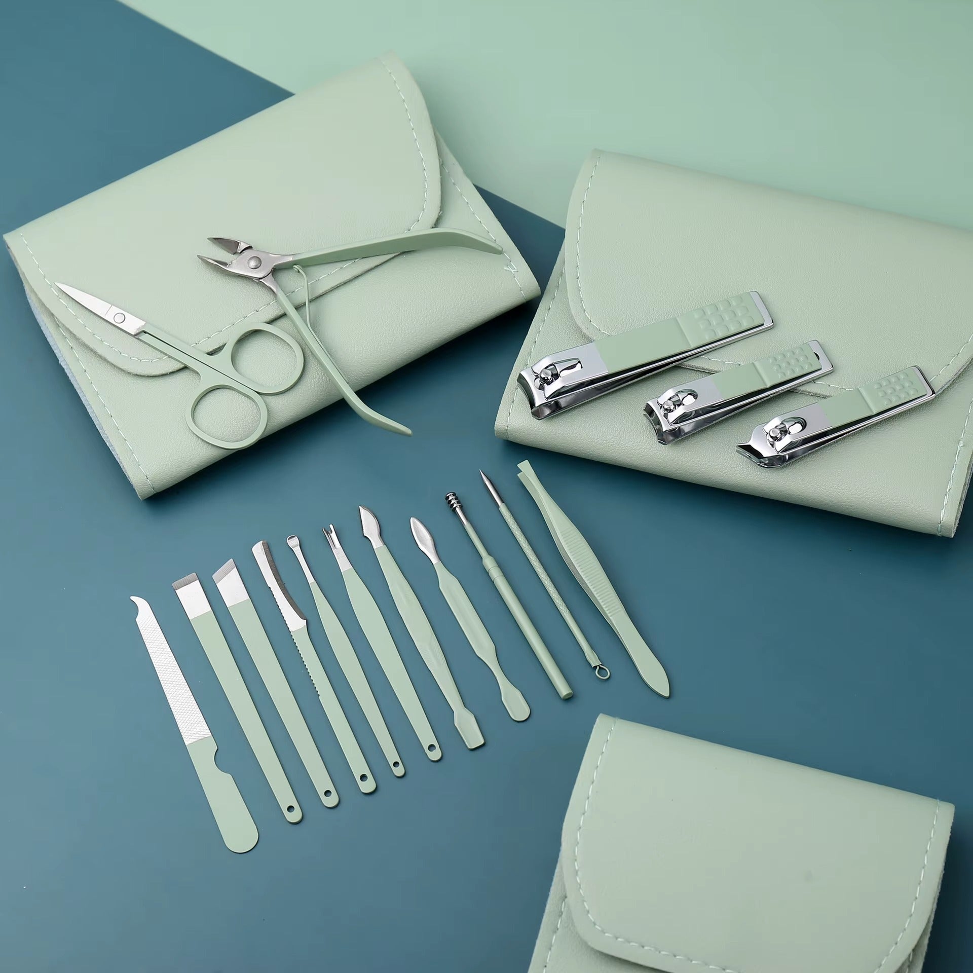 Kit d'Accessoires Manucure en Cuir Portable